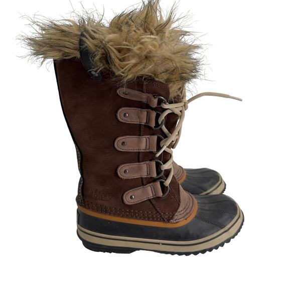 Sorel Joan of Arctic Snow Brown Waterproof Leather Womens Boots NL1540‎ Size 6 - Picture 1 of 8